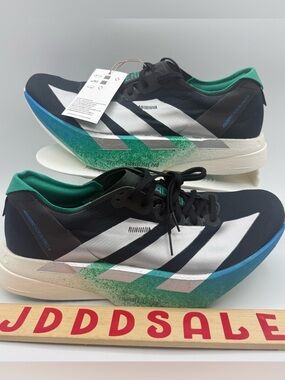 Adidas Adizero Adios Pro 4 Running Shoes Black Glory Green JR6365 Men's Size 7.5